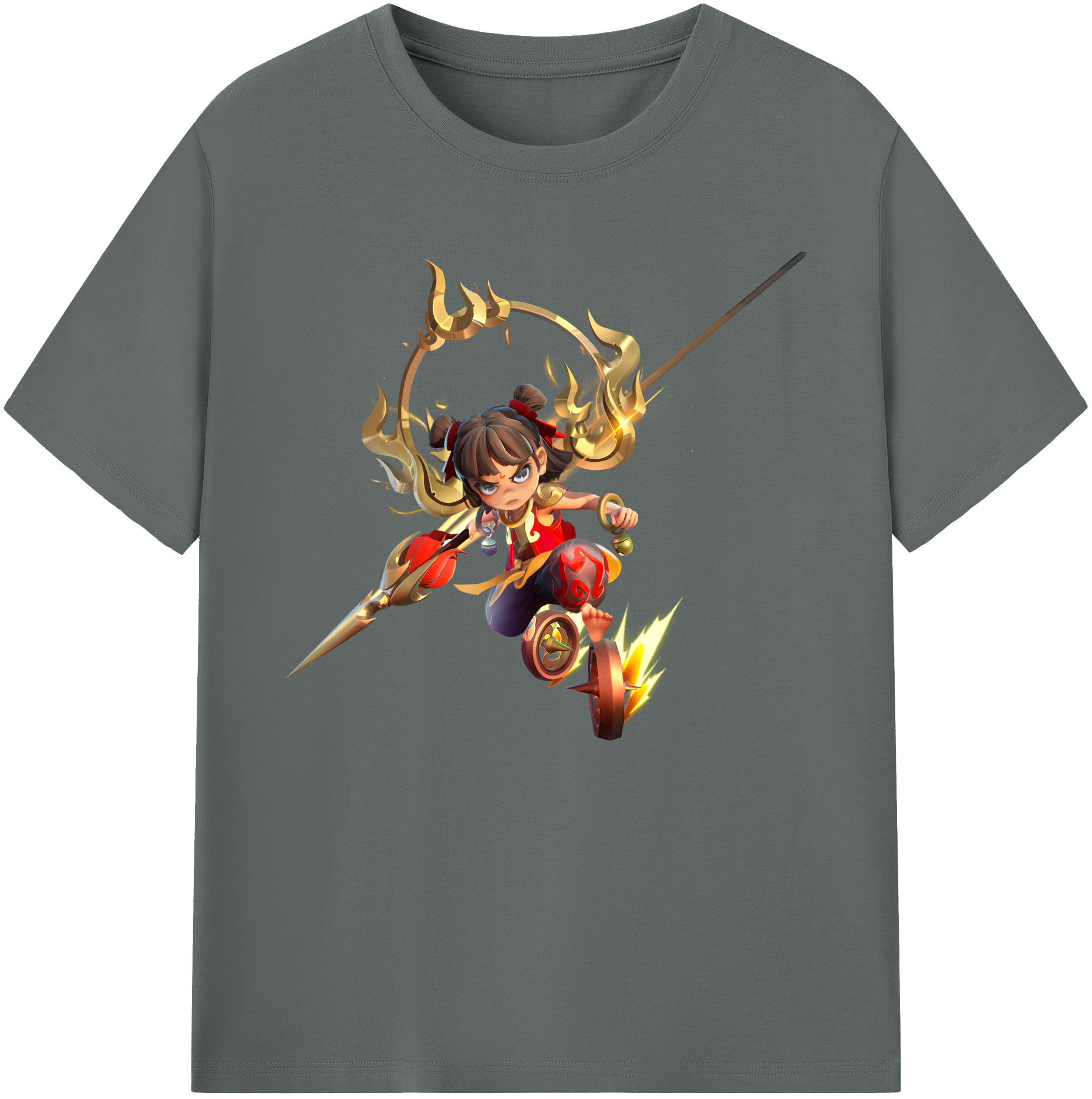 （画像用） Ne Zha 2 ナタ 魔童の大暴れ 綿100％ メンズ半袖Tシャツ｜肌触りやわらか＆通気性